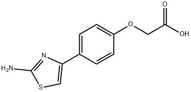 2-[4-(2-アミノ-4-チアゾリル)フェノキシ]酢酸 化学構造式