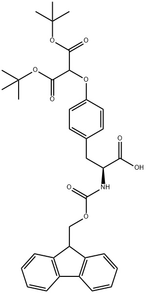 N-[(9H-芴-9-基甲氧基)羰基]-L-酪氨酸 O-丙二酸二叔丁酯, 168135-77-1, 结构式
