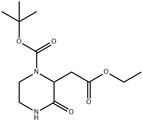 2-ETHOXYCARBONYLMETHYL-3-OXO-PIPERAZINE-1-CARBOXYLIC ACID TERT-BUTYL ESTER Structure
