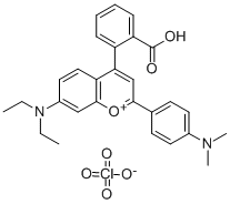 4-(2-Carboxy-phenyl)-7-diethylamino-2-(4-dimethylamino-phenyl)chromyliumperchlorate, 168206-23-3, 结构式