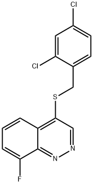 4-[(2,4-dichlorophenyl)methylsulfanyl]-8-fluoro-cinnoline Struktur