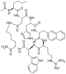 アセチル-[NLE4, ASP5, D-2-NAL7, LYS10]-シクロ-Α-メラニン細胞刺激ホルモンアミドフラグメント 4-10 化学構造式