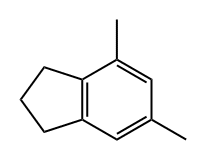 2,3-ジヒドロ-4,6-ジメチル-1H-インデン 化学構造式