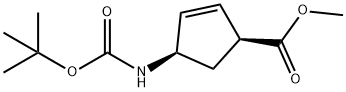 4-((TERT-ブチルトキシカルボニル)アミノ)シクロペント-2-エンカルボン酸(1S,4R)-メチル 化学構造式
