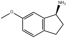 (S)-6-メトキシ-2,3-ジヒドロ-1H-インデン-1-アミン 化学構造式