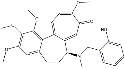 (S)-6,7-ジヒドロ-7-[[(2-ヒドロキシフェニル)メチル]メチルアミノ]-1,2,3,10-テトラメトキシベンゾ[a]ヘプタレン-9(5H)-オン 化学構造式