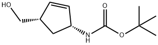 ((1R,4S)-4-(羟基甲基)环戊-2-烯-1-基)氨基甲酸叔丁酯, 168960-18-7, 结构式