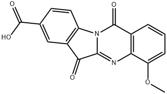Indolo[2,1-b]quinazoline-8-carboxylic  acid,  6,12-dihydro-4-methoxy-6,12-dioxo- Structure