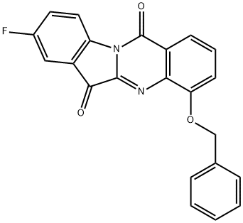 Indolo[2,1-b]quinazoline-6,12-dione,  8-fluoro-4-(phenylmethoxy)- Struktur