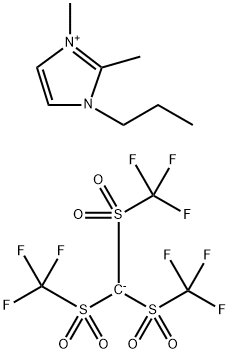 1,2-ジメチル-3-プロピルイミダゾリウムトリス(トリフルオロメチルスルホニル)メチド 化学構造式