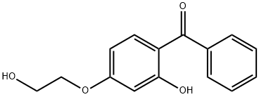 2-ヒドロキシ-4-(2-ヒドロキシエトキシ)ベンゾフェノン 化学構造式