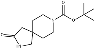 TERT-ブチル 3-オキソ-2,8-ジアザスピロ[4,5]デカン-8-カルボキシレート 化学構造式