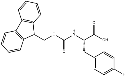 N-[(9H-フルオレン-9-イルメトキシ)カルボニル]-4-フルオロ-L-フェニルアラニン 化学構造式