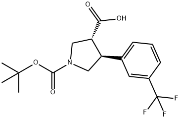 BOC-(TRANS)-4-(3-TRIFLUOROMETHYL-PHENYL)-PYRROLIDINE-3-CARBOXYLIC ACID Struktur