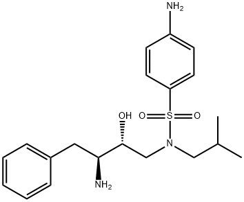 4-AMINO-N-[(2R,3S)-3-AMINO-2-HYDROXY-4-PHENYLBUTYL]-N-ISOBUTYLBENZENE-1-SULFONAMIDE Structure