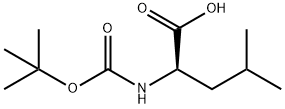 N-(tert-ブトキシカルボニル)-D-ロイシン水和物 化学構造式