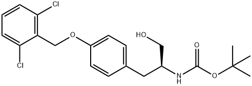 BOC-(S)-2-AMINO-3-[4-(2,6(DICHLOROPHENYL)METHOXY)PHENYL]-1-PROPANOL 化学構造式
