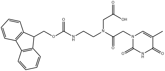 甘氨酸, N-[2-(3,4-二氢-5-甲基-2,4-二氧代-1(2H)-嘧啶基)乙酰基]-N-[2-[[(9H-芴-9-基甲氧基)羰基]氨基]乙基]-,169396-92-3,结构式