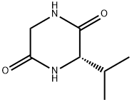 (S)-3-イソプロピル-2,5-ピペラジンジオン 化学構造式
