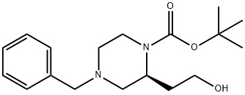 (S)-4-苄基-2-(2-羟乙基)哌嗪-1-甲酸叔丁酯, 169447-92-1, 结构式