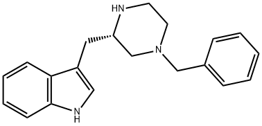 (S)-3-(4-苄基-2-哌嗪基甲基)吲哚, 169458-70-2, 结构式