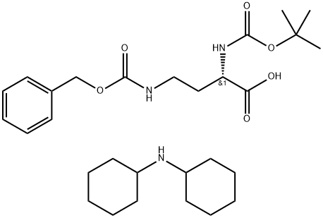 N-叔丁氧羰基-N'-苄氧羰基-L-2,4-二氨基丁酸二环己胺盐 结构式