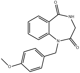 3,4-二羟基-1-(4-甲氧苯基甲基)-1H-1,4-苯并二氮杂卓-2,5-二酮, 169504-53-4, 结构式