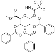 2,3,4-Tri-O-benzoyl-alpha-D-glucopyranuronic acid methyl ester trichloroacetimidate 化学構造式