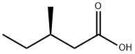 (R)-3-メチルペンタン酸 化学構造式