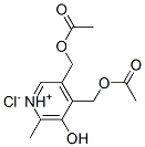 3,4-bis(acetoxymethyl)-5-hydroxy-6-methylpyridinium chloride Struktur