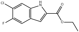 6-氯-5-氟-1H-吲哚-2-甲酸乙酯,169674-00-4,结构式