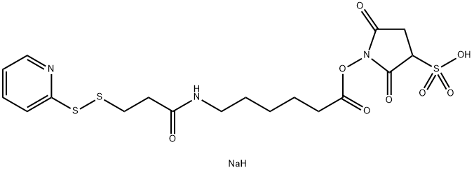 磺基琥珀酰亚胺-6-[3-(2-吡啶基二硫代)丙酰胺]己酸,169751-10-4,结构式