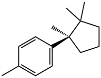 rac-(1R*)-1β*-(4-メチルフェニル)-1,2,2-トリメチルシクロペンタン 化学構造式