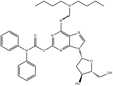 N6-(DIISOBUTYLAMINOMETHYLIDENE)-O2-(DIPHENYLCARBAMOYL)-2'-DEOXYISOGUANOSINE Structure