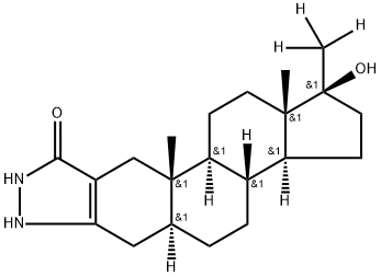 (5BETA,17BETA)-17-羟基-17-(甲基-D3)-2'H-雄甾-2-烯并[3,2-C]吡唑-5'(1'H)-酮,170082-17-4,结构式