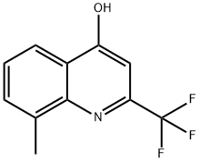 4-ヒドロキシ-8-メチル-2-(トリフルオロメチル)キノリン 化学構造式