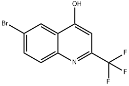6-ブロモ-(2-トリフルオロメチル)キノリン-4-オール 臭化物 化学構造式
