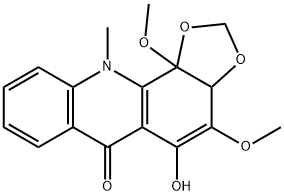 3a,11b-Dihydro-5-hydroxy-4,11b-dimethoxy-11-methyl-1,3-dioxolo[4,5-c]acridin-6(11H)-one,17014-58-3,结构式
