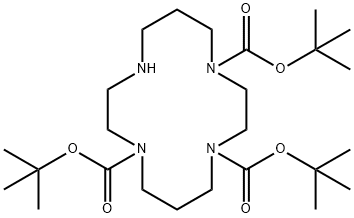 1,4,8-Tri-Boc-1,4,8,11-tetraazacyclotetradecane 化学構造式