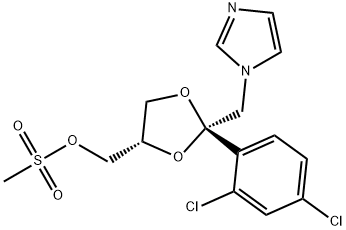 (2S-CIS)-2-(2,4-DICHLOROPHENYL)-2-(1H-IMIDAZOL-1-YLMETHYL)-1,3-DIOXOLANE-4-METHANOL, METHANESULFONATE (ESTER)KETOCONAZOLE Structure