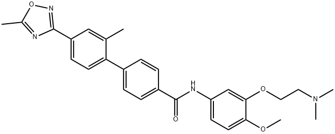N-[3-[2-(二甲基氨基)乙氧基]-4-甲氧基苯基]-2'-甲基-4'-(5-甲基-1,2,4-恶二唑-3-基)-[1,1'-联苯]-4-甲酰胺,170230-39-4,结构式