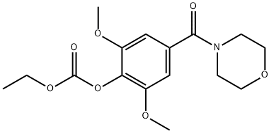 Carbonic acid 2,6-dimethoxy-4-(4-morpholinylcarbonyl)phenylethyl ester Struktur