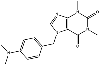 3,7-ジヒドロ-1,3-ジメチル-7-[p-(ジメチルアミノ)ベンジル]-1H-プリン-2,6-ジオン 化学構造式