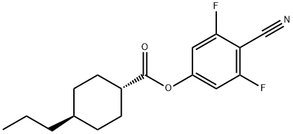 TRANS-4-CYANO-3,5-DIFLUOROPHENYL 4-PROPYLCYCLOHEXANECARBOXYLATE Structure