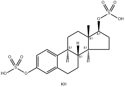 (17BETA)-雌甾-1,3,5(10)-三烯-3,17-二醇二(氢硫酸酯)钾盐(1:1), 17046-60-5, 结构式