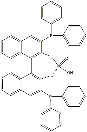 (R)-3,3'-Bis(diphenylphosphanyl)-1,1'-binapthyl-2,2'-diyl hydrogenphosphate Structure