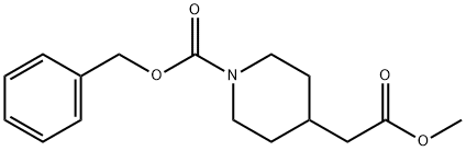 N-CBZ-4-ピペリジン酢酸メチル 化学構造式