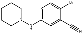 2-Bromo-5-(piperidin-1-ylamino)benzonitrile Structure