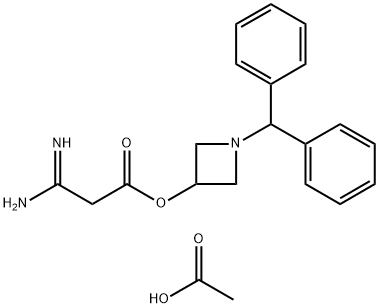 酢酸3-アミノ-3-イミノプロパン酸1-(ジフェニルメチル)-3-アゼチジニルエステル 化学構造式