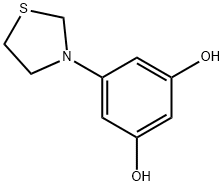 5-(Thiazolidin-3-yl)benzene-1,3-diol Structure